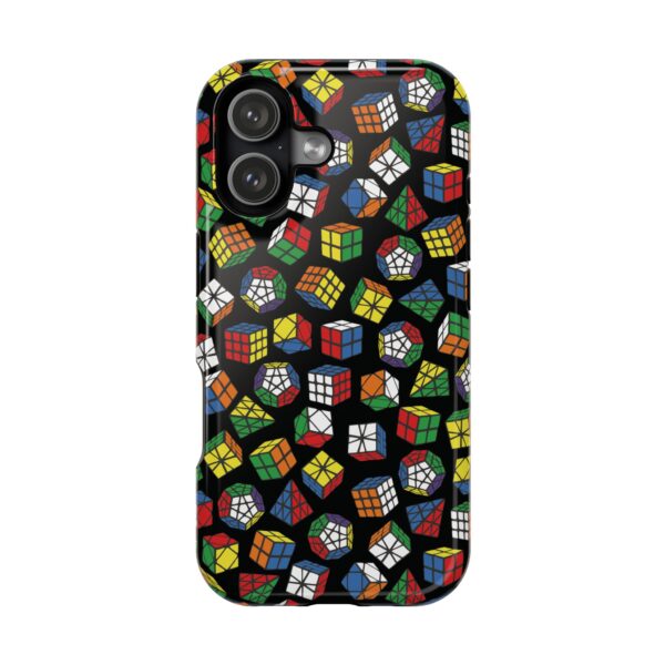 MagSafe Colorful Puzzles Rubik's Cube Pyraminx, Megaminx, Skewb, Square-1 iPhone Case - Tough Phone Case - Image 2