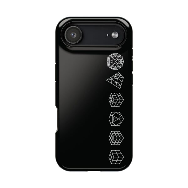 MagSafe Cube LineUp Black White Rubik's Cube iPhone Case - Cube Lineup Black and White Line Art - Tough Phone Case - Image 4