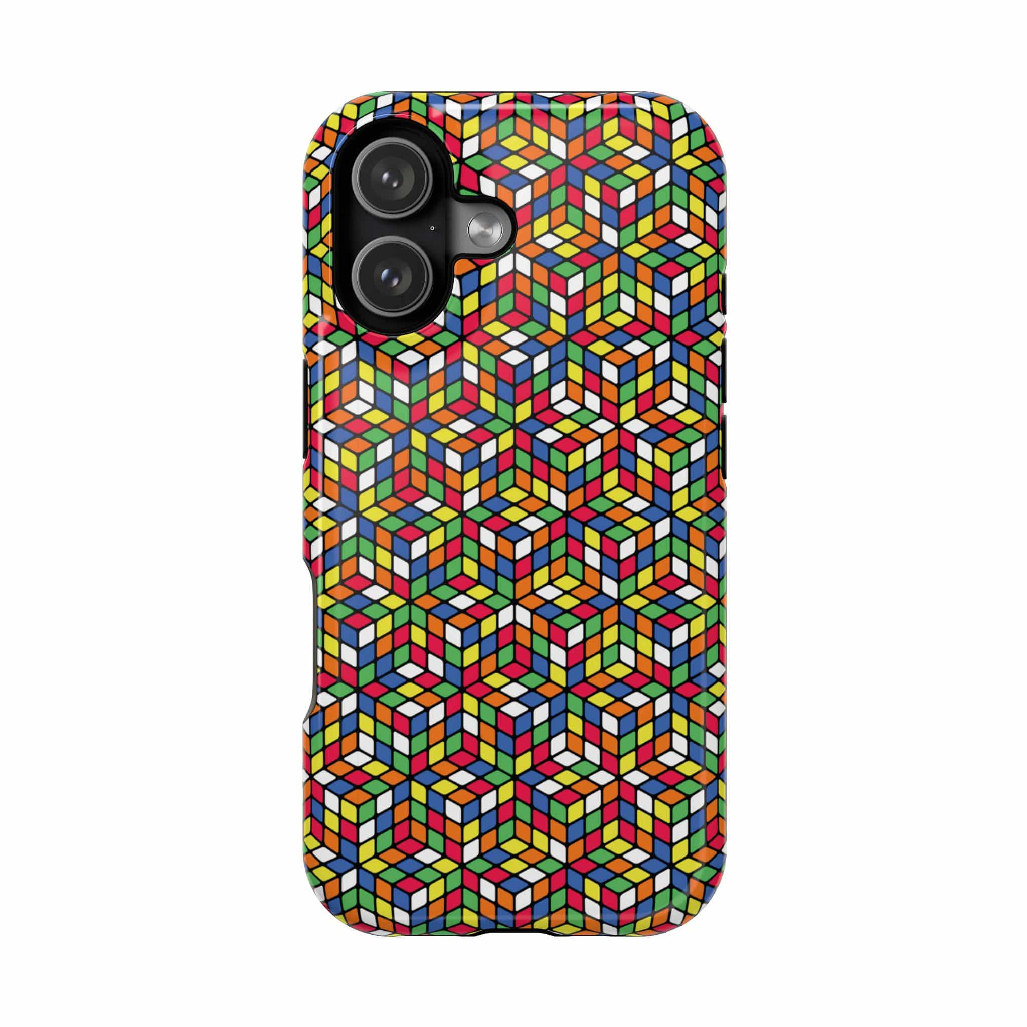 MagSafe Optical Illusion Scrambled Rubik's Cube iPhone Case - Tough Phone Case - Image 4