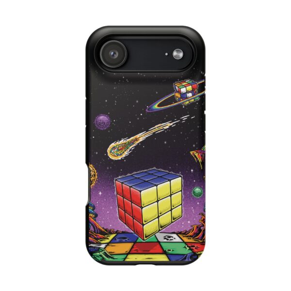 MagSafe Lunar Psychedelic Space Rubik's Cube iPhone Case - Tough Phone Case - Image 7
