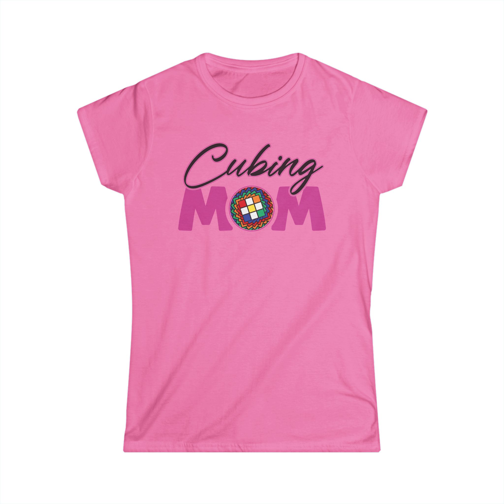 Cubing Mom - Pink with Daisy - Women's Favorite Rubik's Cube T-Shirt - Image 23