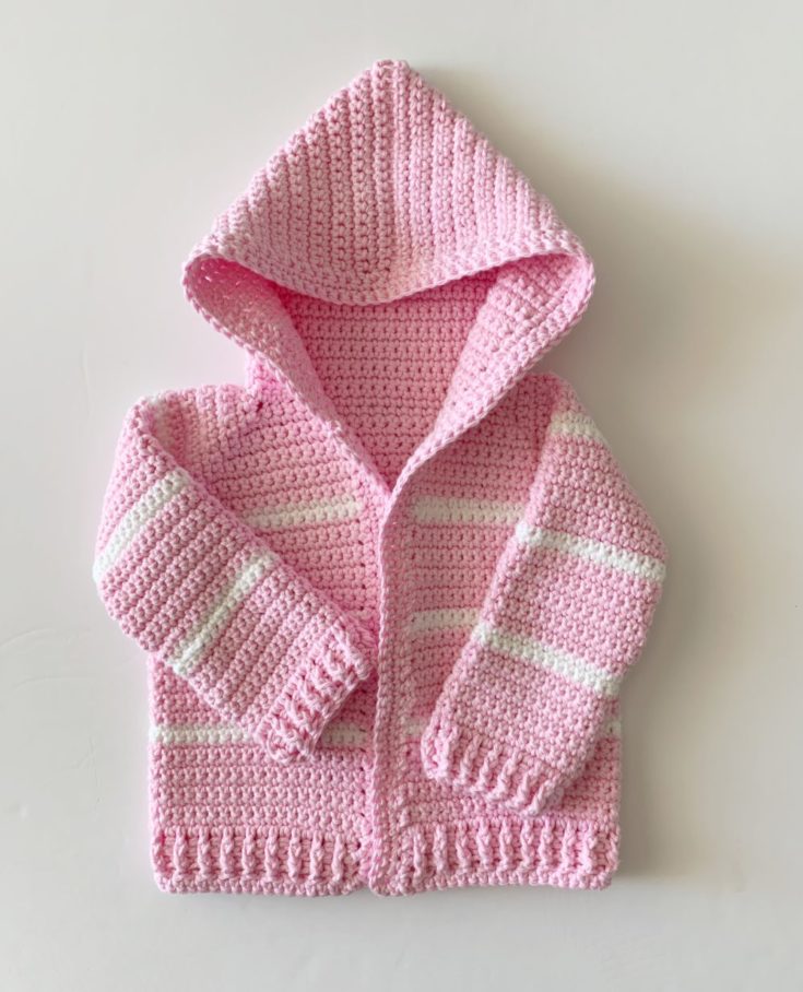 Pink Single Crochet Baby Sweater