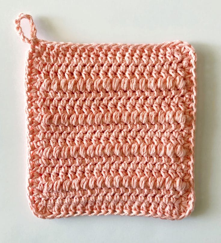 Crochet Puff Stripes Hot Pad