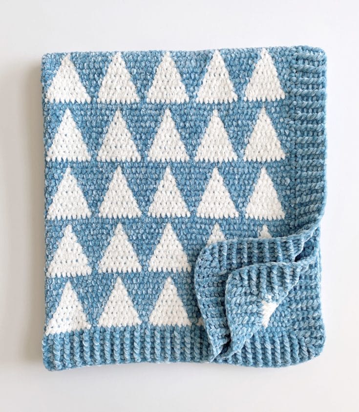 Crochet Velvet Stacked Triangles Blanket Pattern