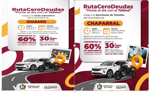Ruta Cero Deudas llega a Guamo y Chaparral