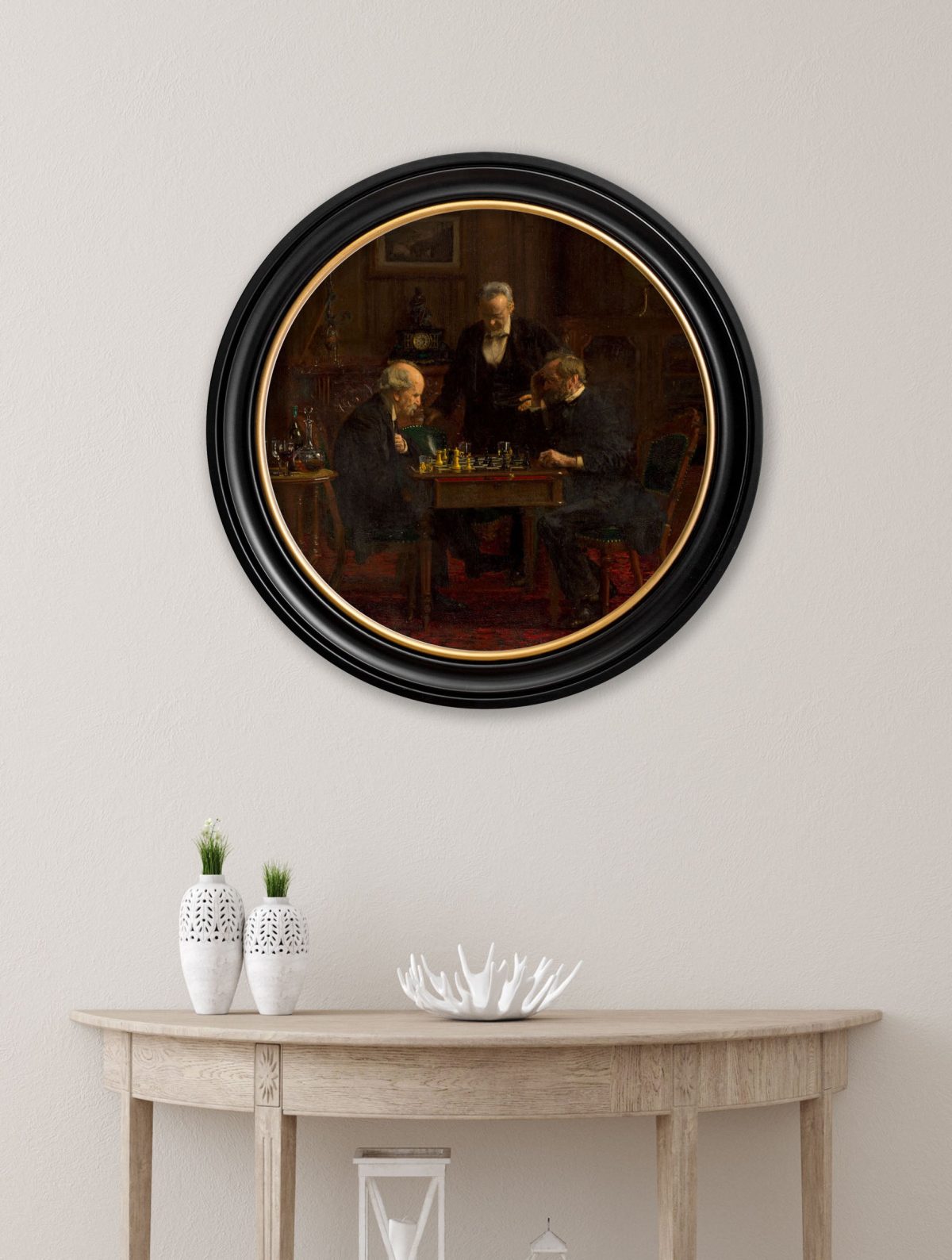 The Chess Players - Thomas Eakins - Round Frame