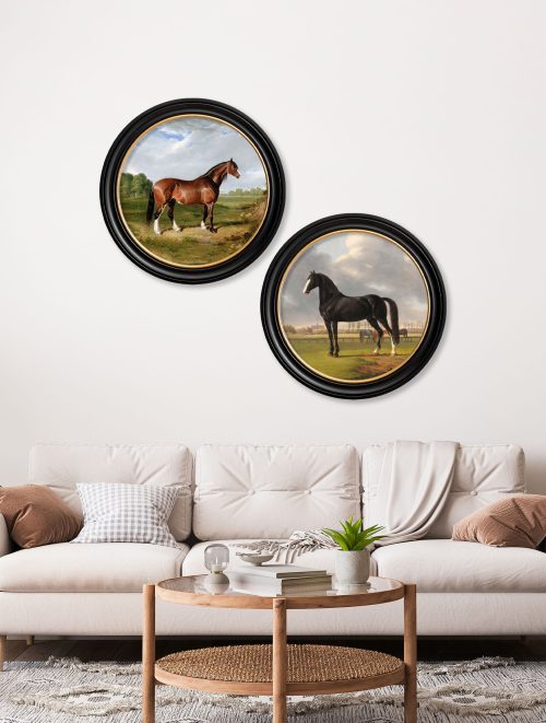 Horses - Round Frame