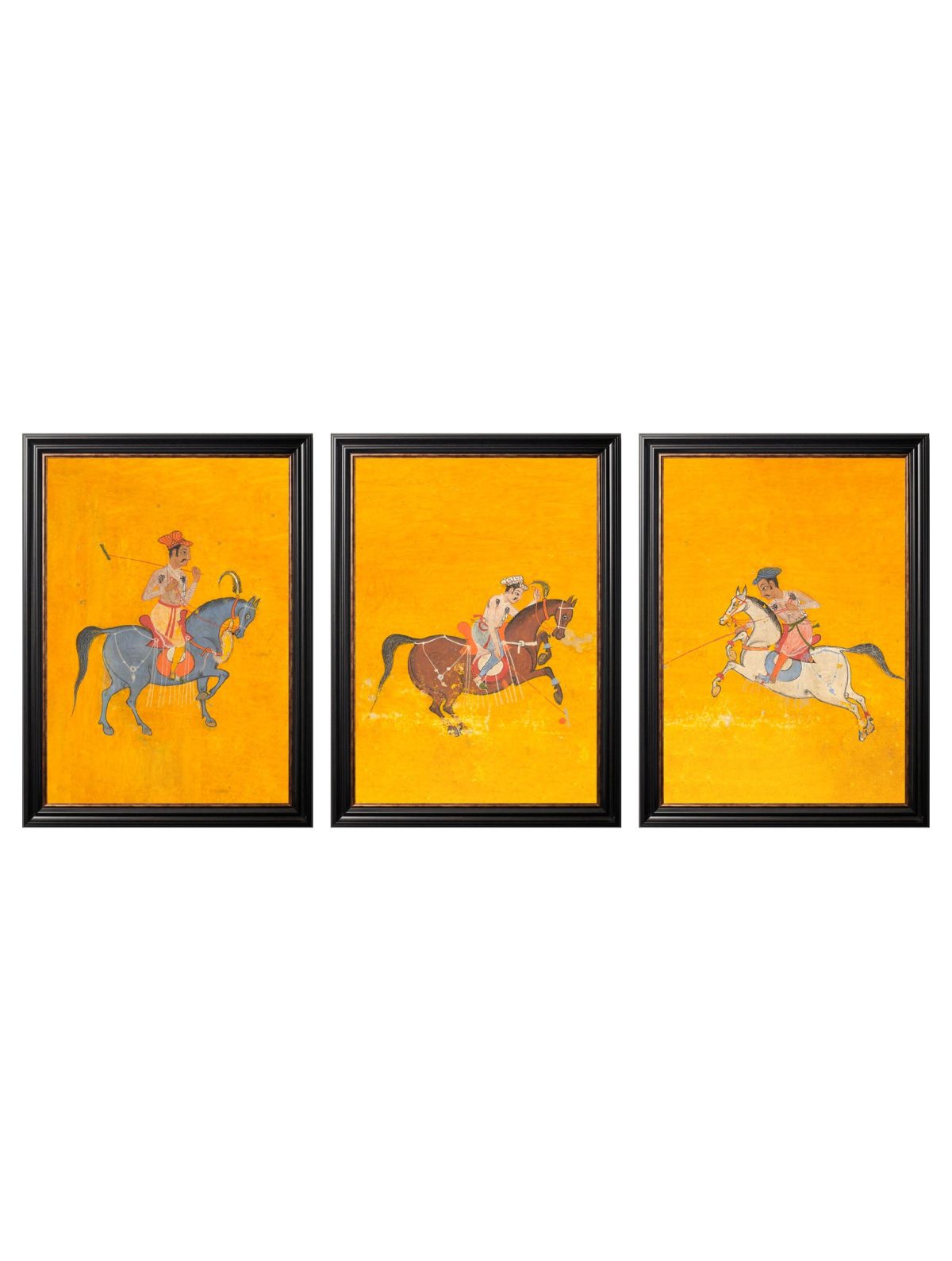 Century Indian Polo Players Triptych
