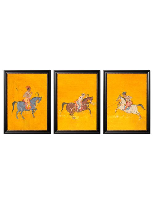 Century Indian Polo Players Triptych