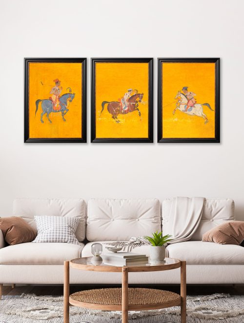 Century Indian Polo Players Triptych