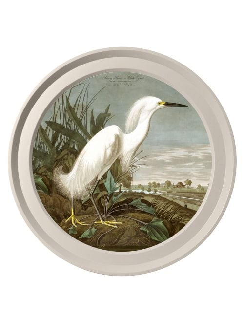 Audubon's Herons in Light Round Frames