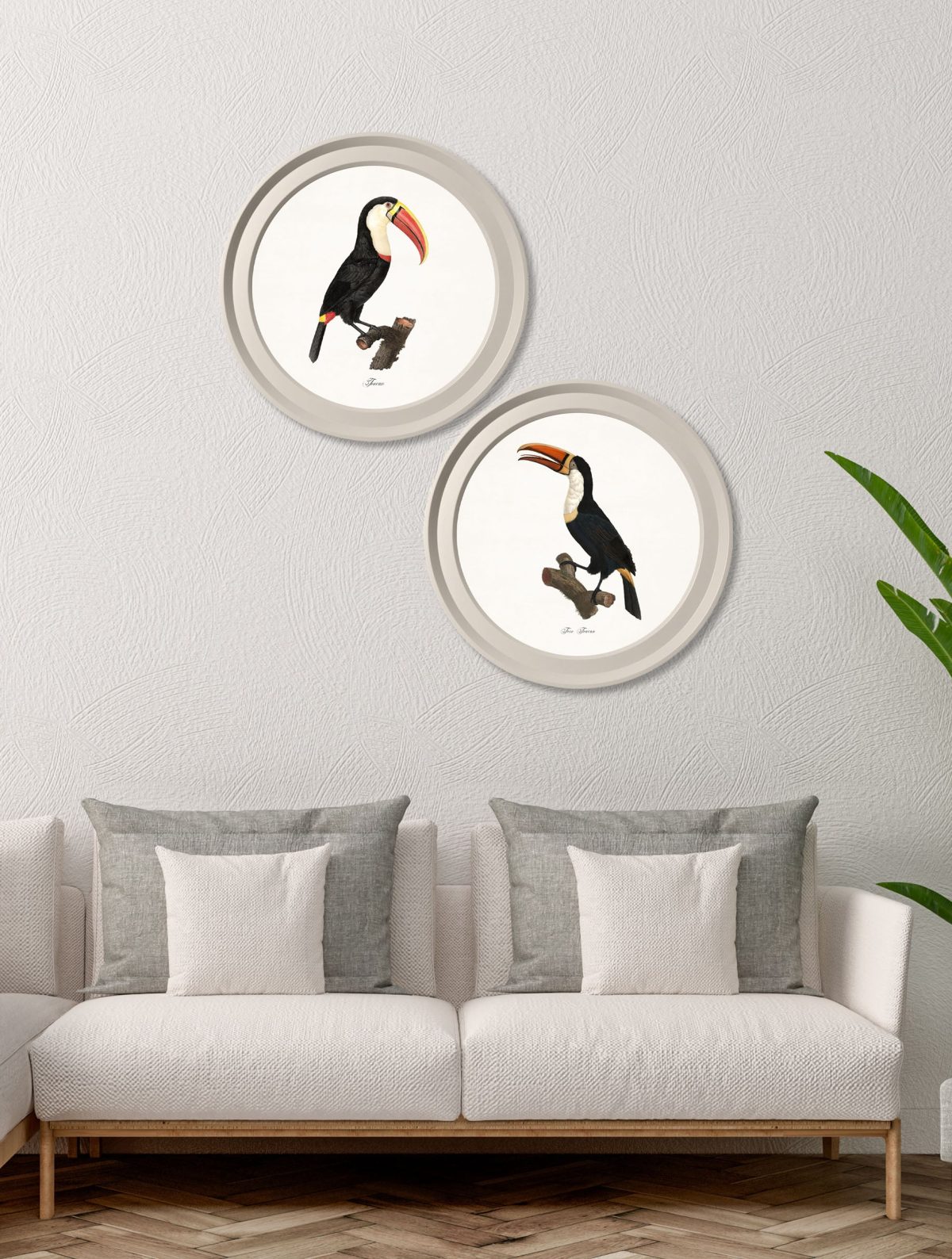 Toucans - Light Round Frame