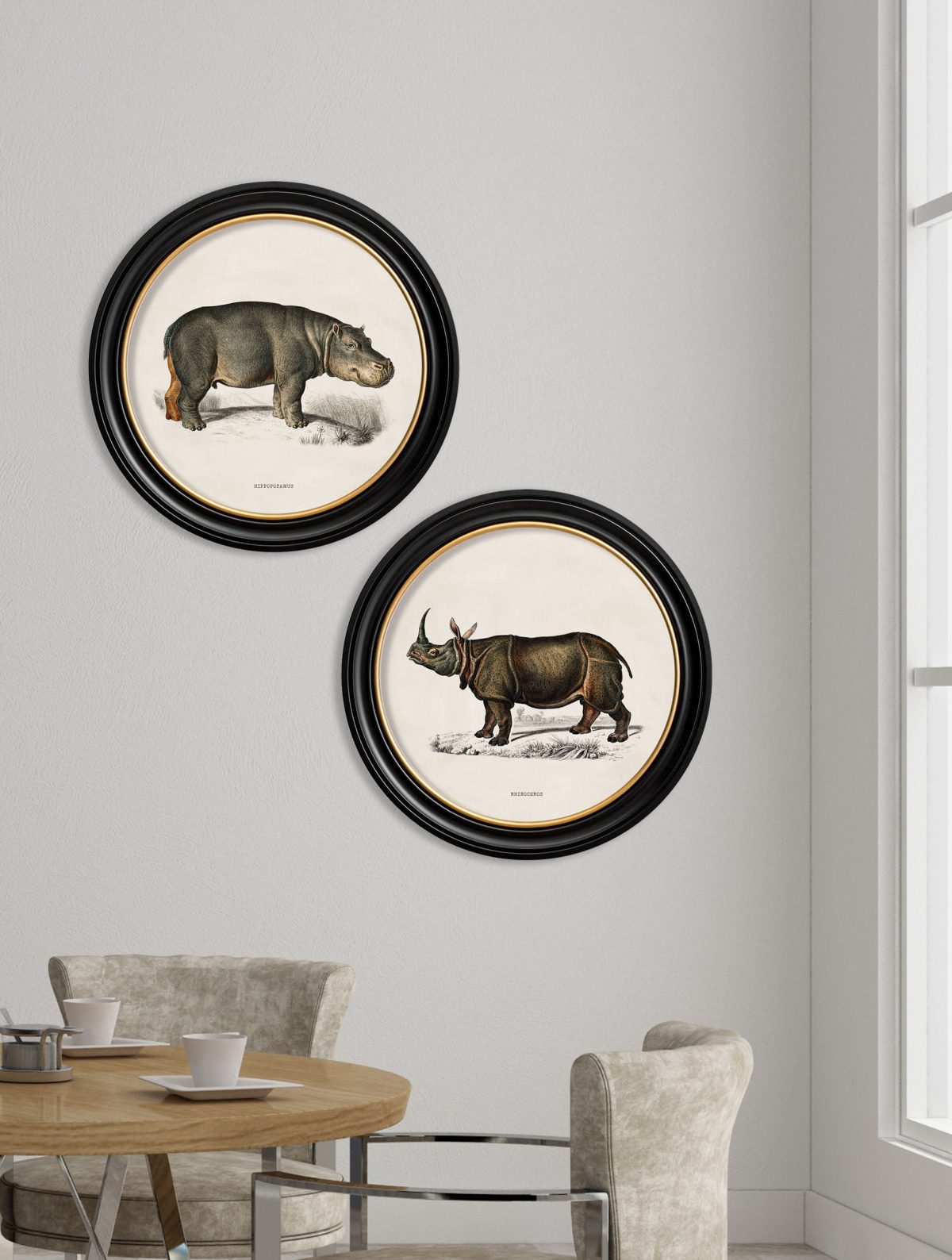 Rhino & Hippo - Round Frames