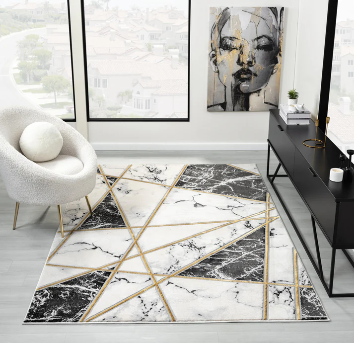 Vogue Rug, Black & Cream
