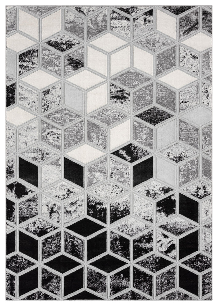Vogue Rug, Grey Cubes
