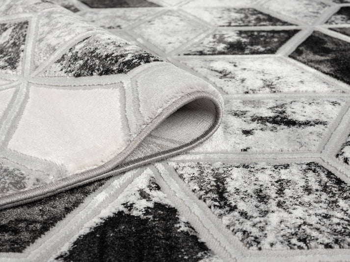 bianco grey cubes rug