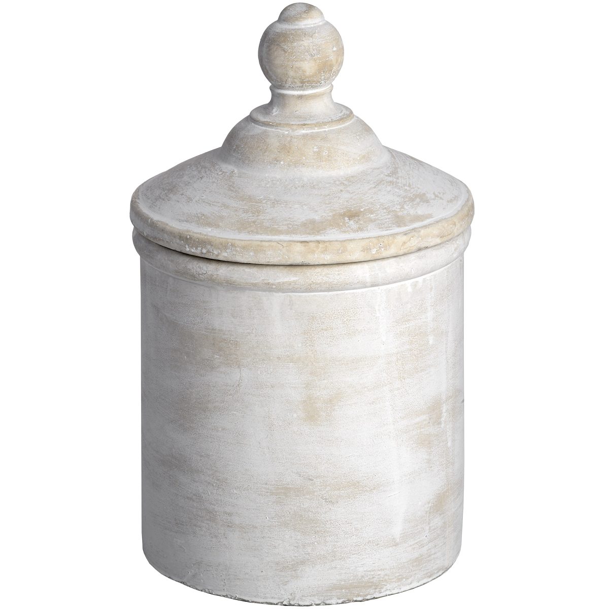 Large Antique White Cannister - 31cm x 19cm