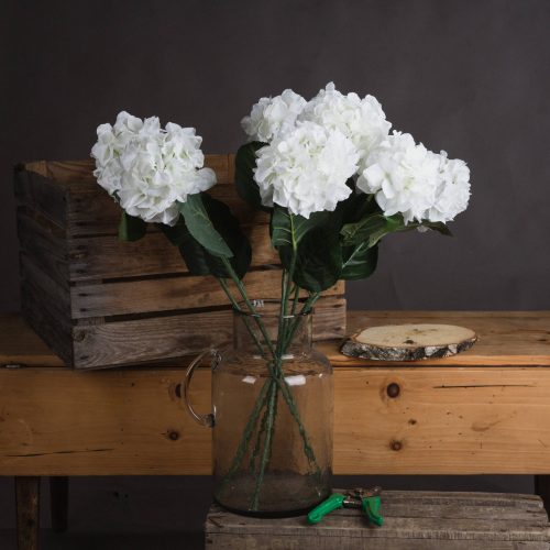 Artificial Hydrangea, White - 71cm x 15cm