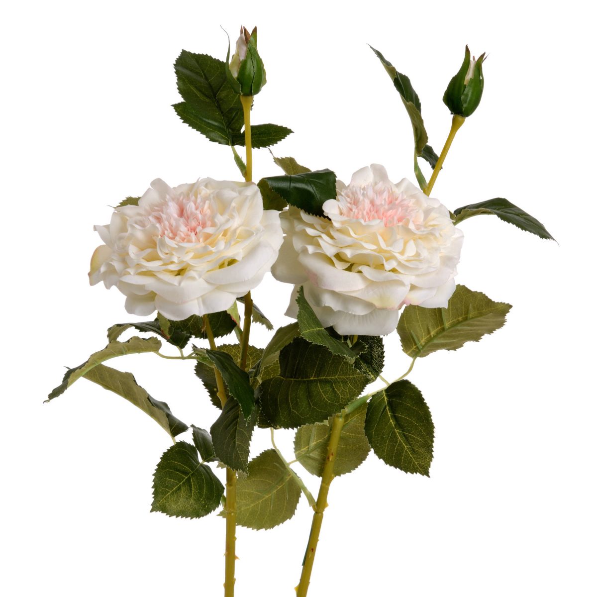 Artificial Garden Rose Spray, White - 68cm x 16cm
