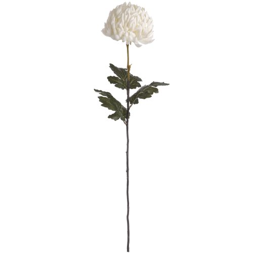 Artificial Large Chrysanthemum, White - 87cm x 15cm