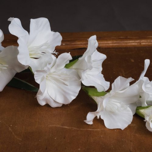 Artificial Gladioli, White - 108cm x 11cm