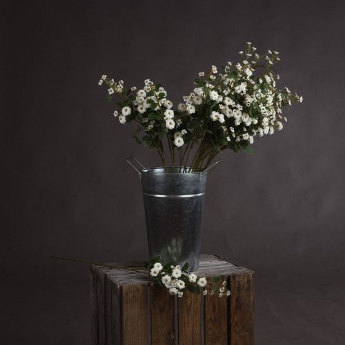 Artificial Wild Meadow Rose, White - 74cm x 15cm