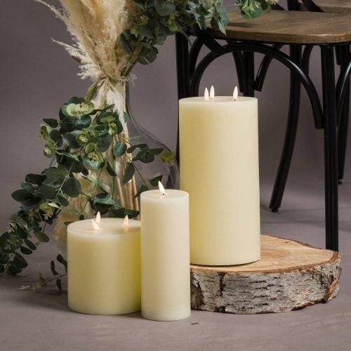 Signature Collection Natural Glow LED Candle, Cream - 20cm x 7cm