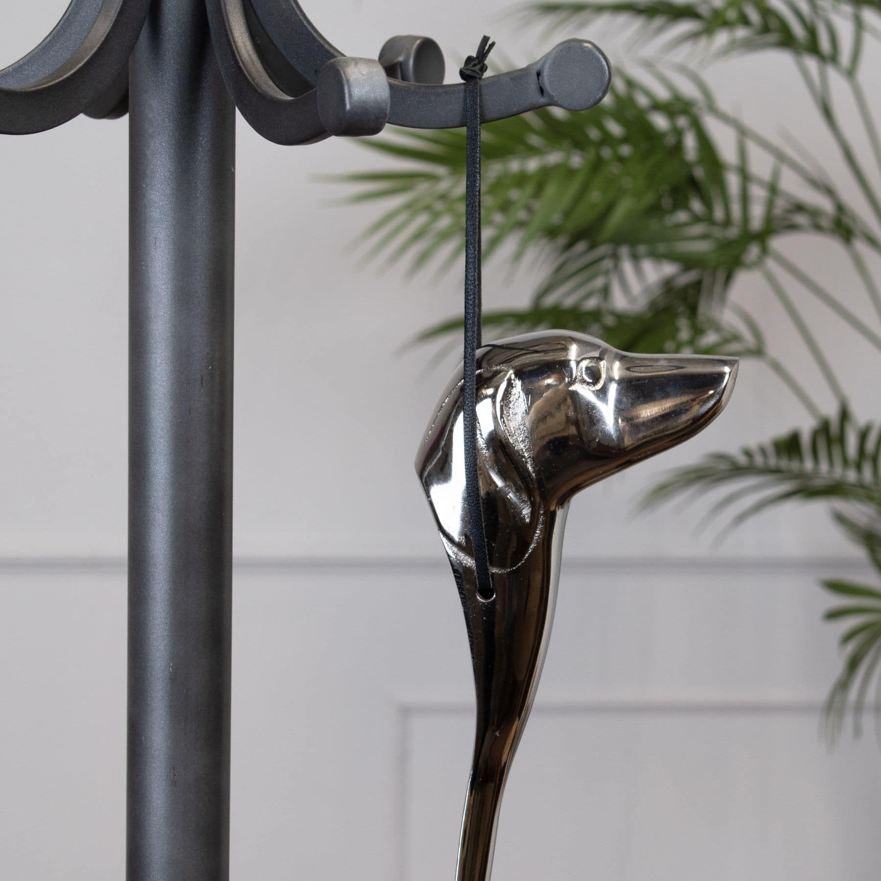 Silver Nickel Dog Head Shoe Horn - 53cm x 10cm