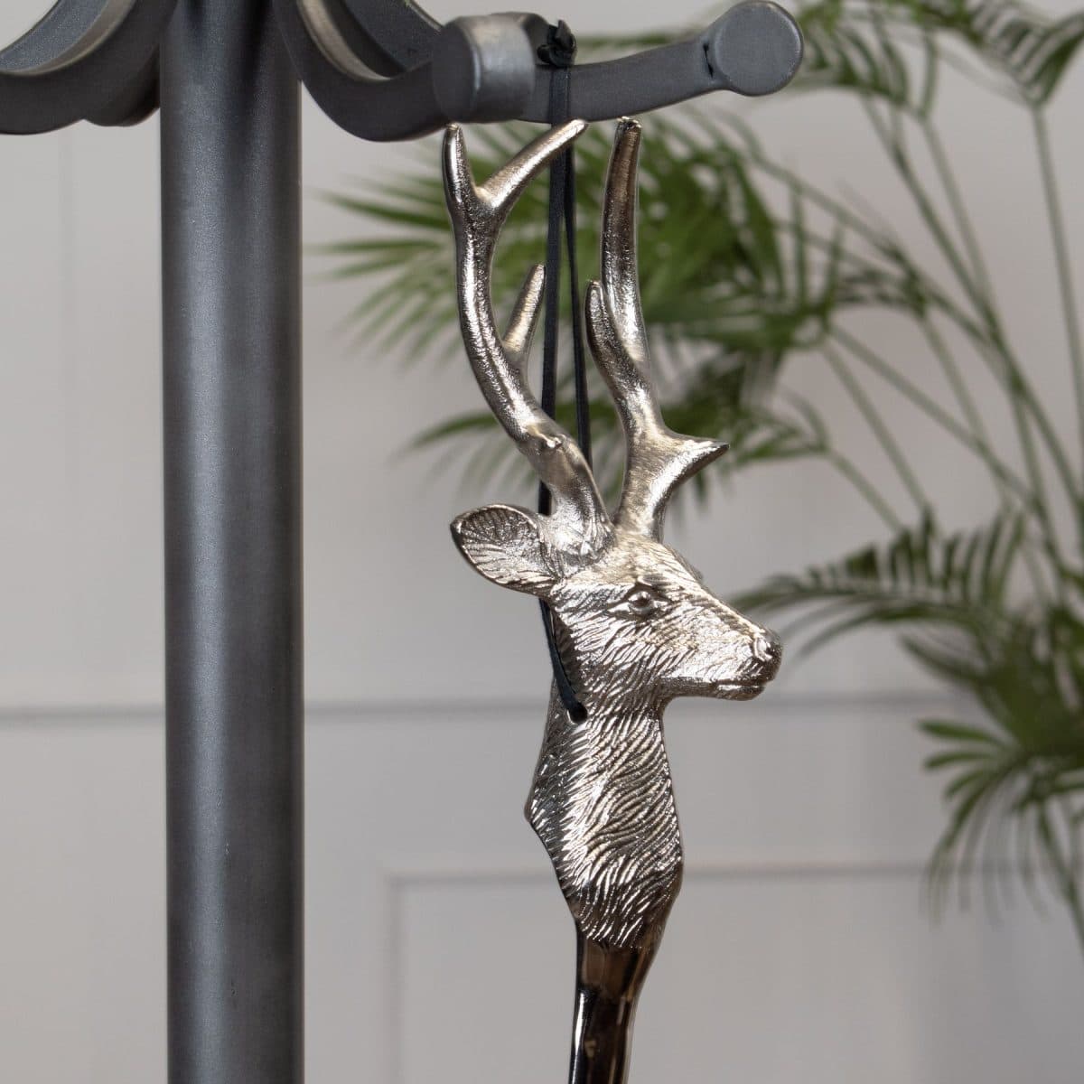 Silver Nickel Stag Head Shoe Horn - 53cm x 10cm