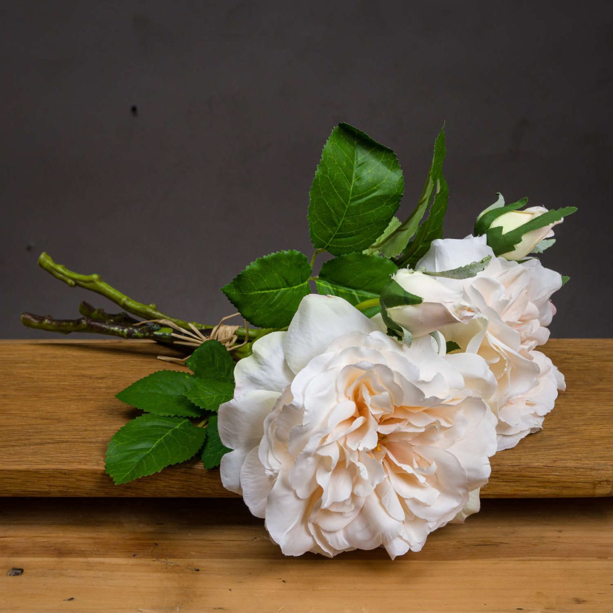 Artificial Rose Bouquet, Peachy Cream - 35cm x 25cm