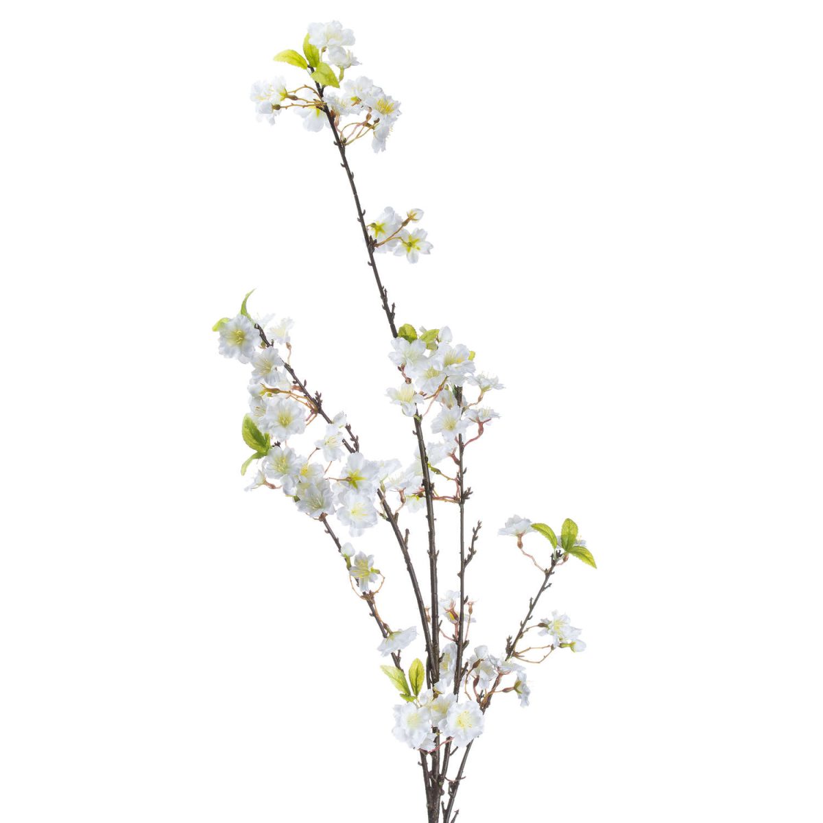 Artificial Cherry Blossom Spray, White - 124cm x 28cm