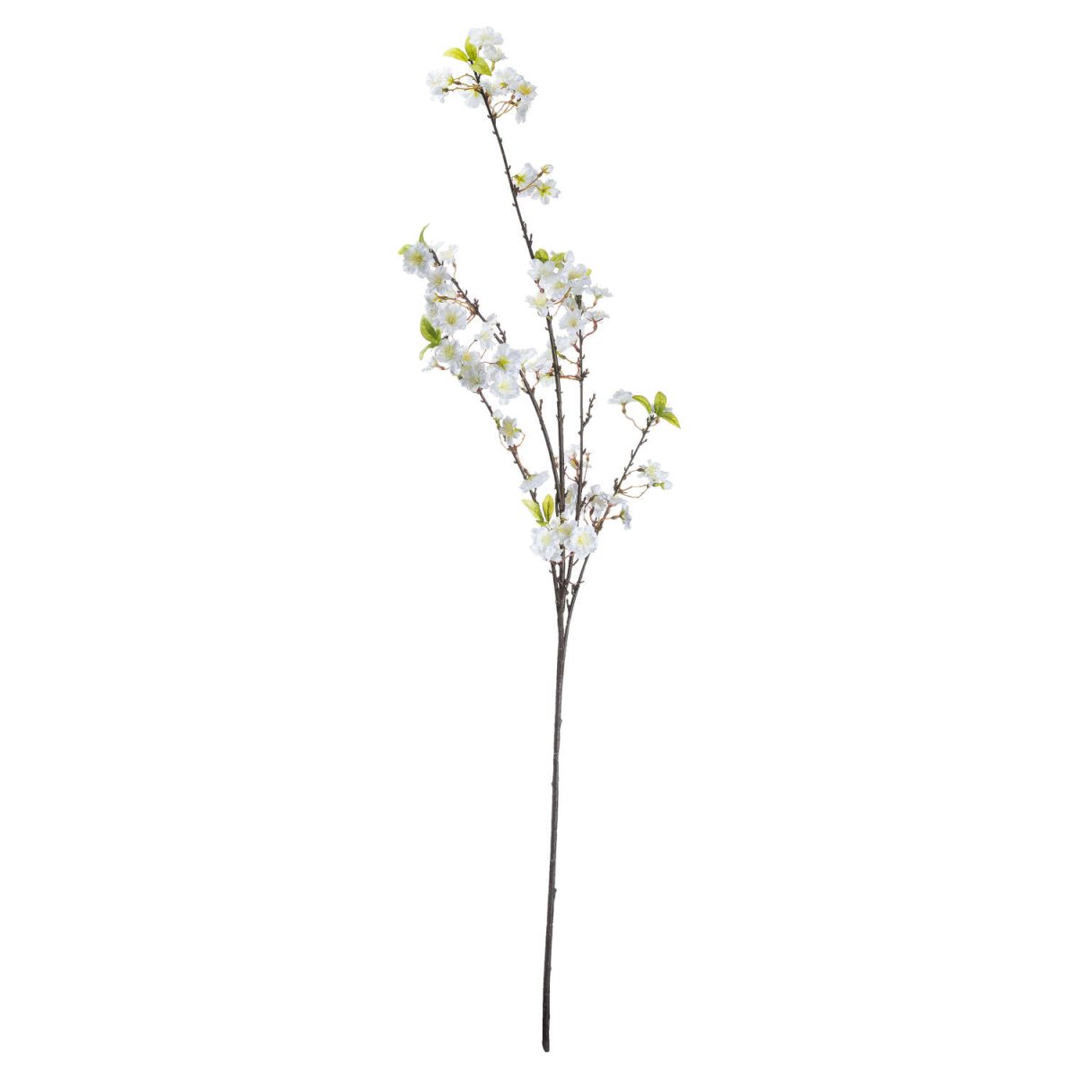 Artificial Cherry Blossom Spray, White - 124cm x 28cm