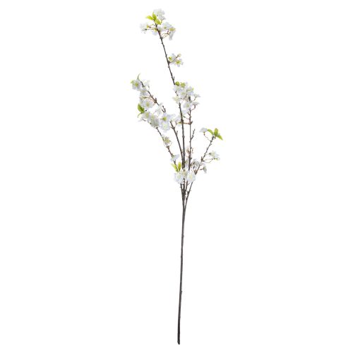 Artificial Cherry Blossom Spray, White - 124cm x 28cm