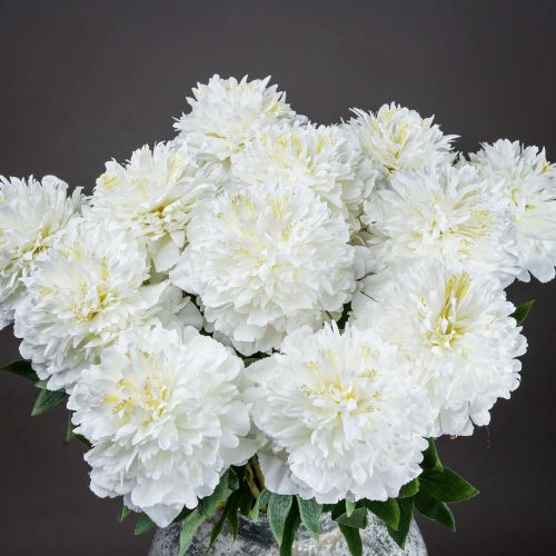 Artificial Classic Peony, White - 69cm x 13cm