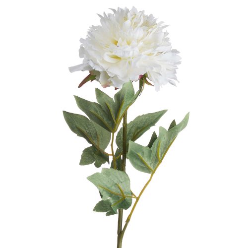 Artificial Classic Peony, White - 69cm x 13cm