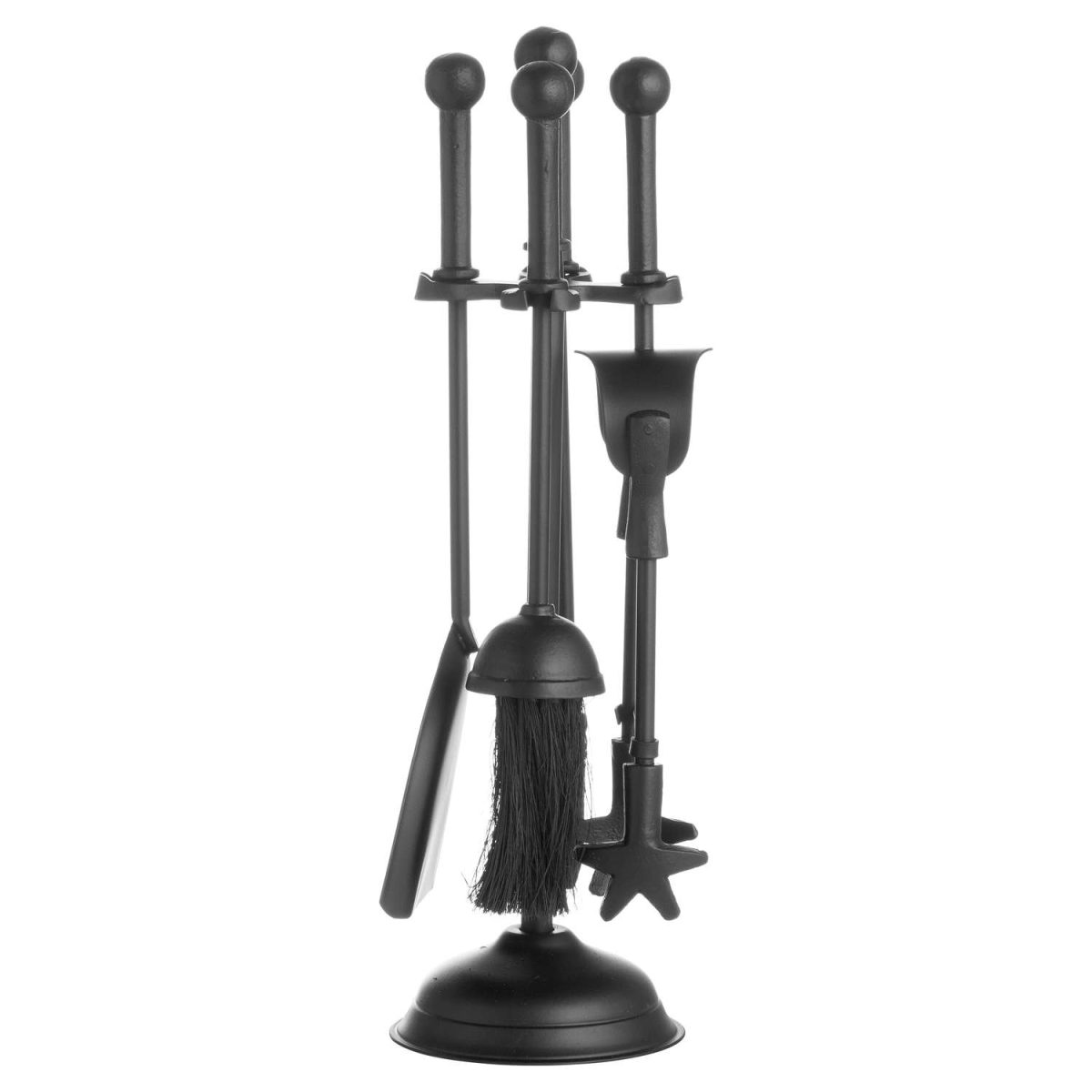 Ball Topped Companion Set In Black - 40cm x 12cm