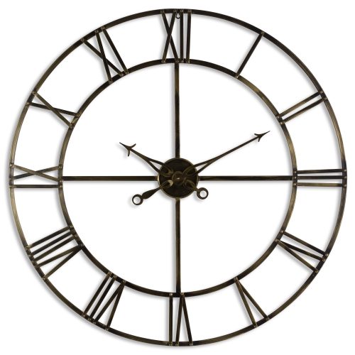 Harris Large Skeleton Clock, Antique Brass - 100cm x 100cm