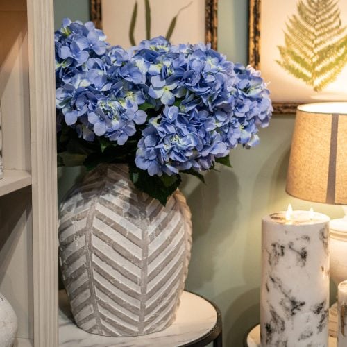 Varallo Geometric Vase, Stone (36cm x 30cm)