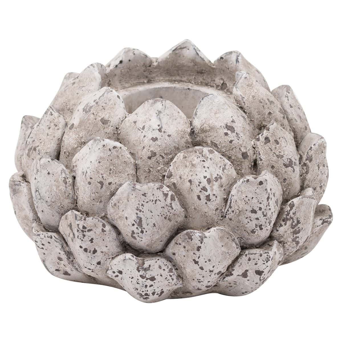 Cromer Stone Effect Acorn Tea Light Holder - 10cm x 14cm