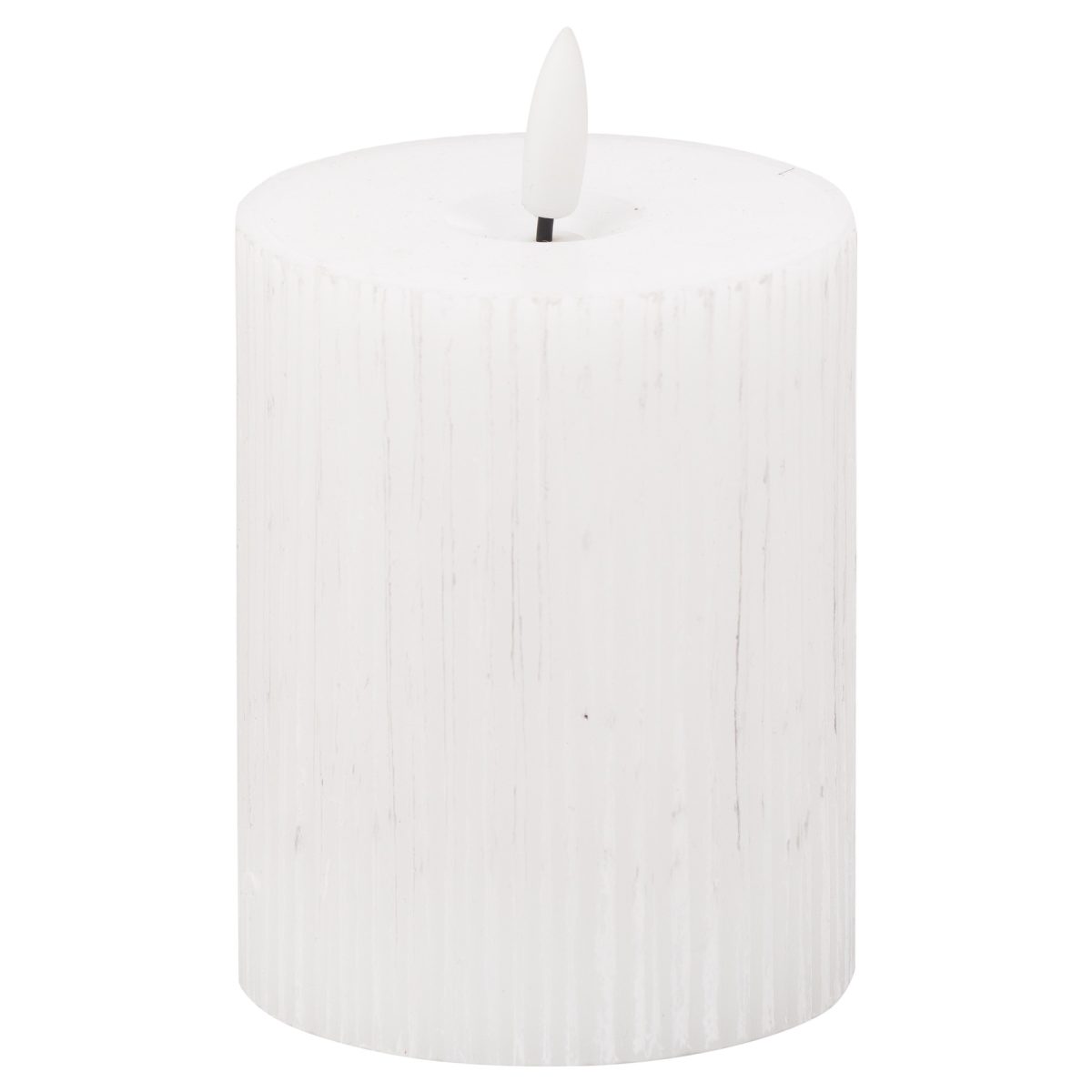 Signature Collection Natural Glow Texture LED Candle, White - 10cm x 7cm