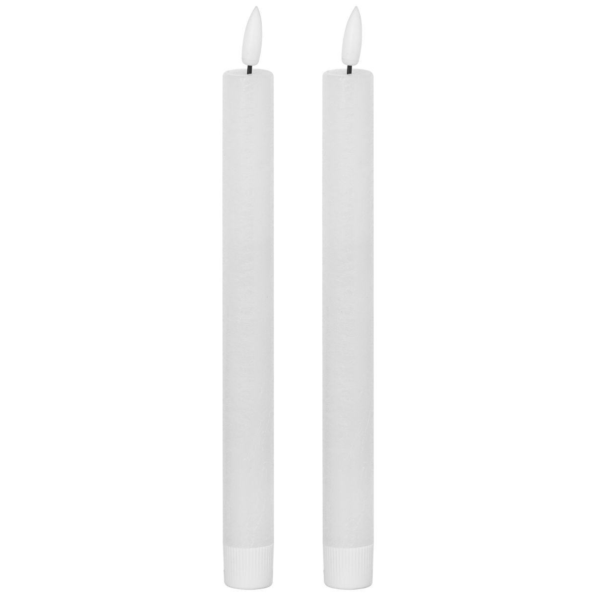 Signature Collection Natural Glow LED Dinner Candles, White - 25cm x 2cm