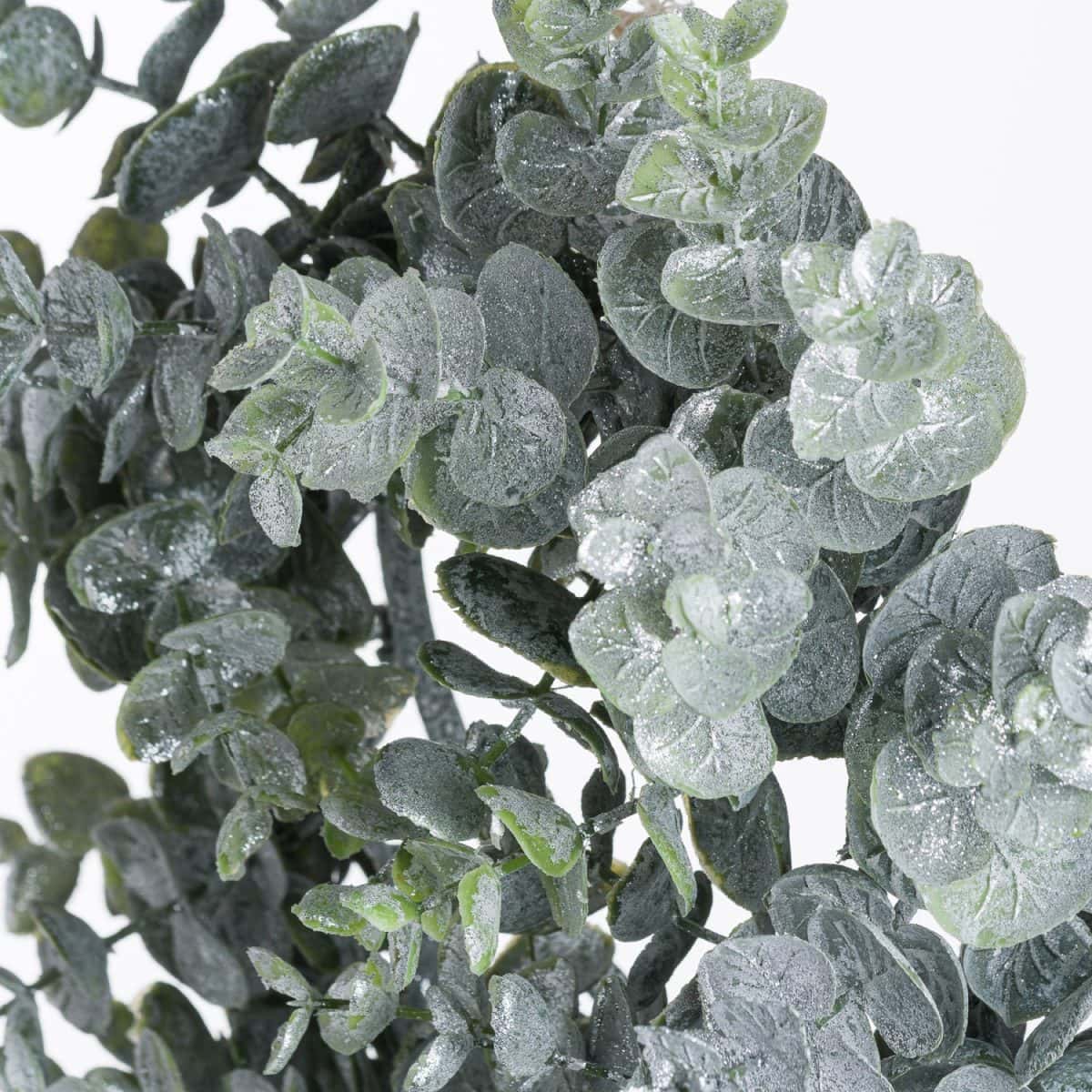 Medium Frosted Eucalyptus Candle Wreath - 8cm x 28cm x 28cm