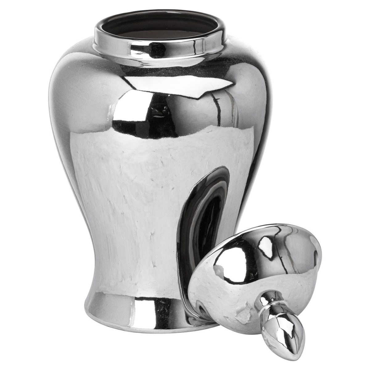 Trofa Ginger Jar, Chrome (28cm x 13cm)