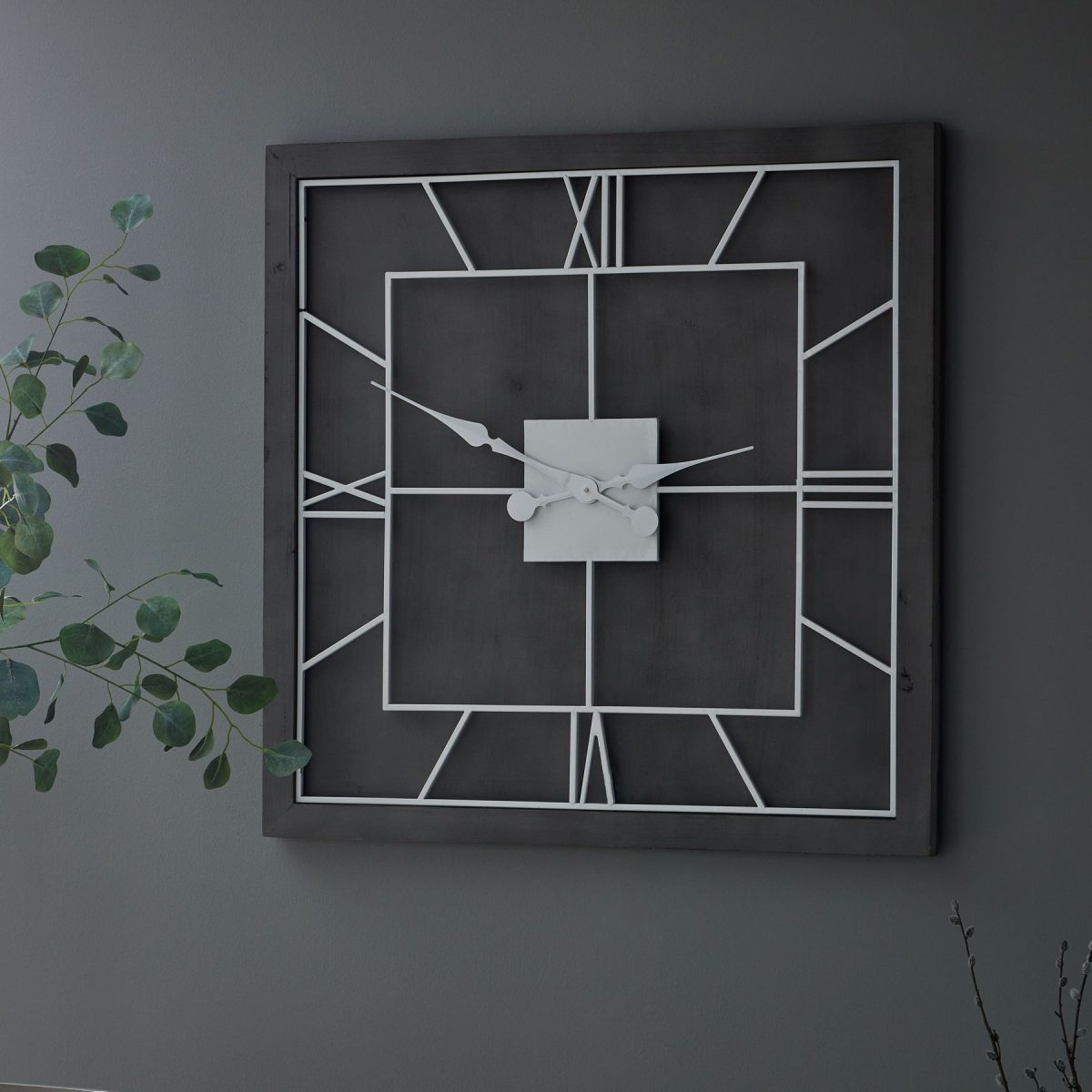 Anza Grey Square Wall Clock