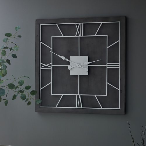 Anza Grey Square Wall Clock