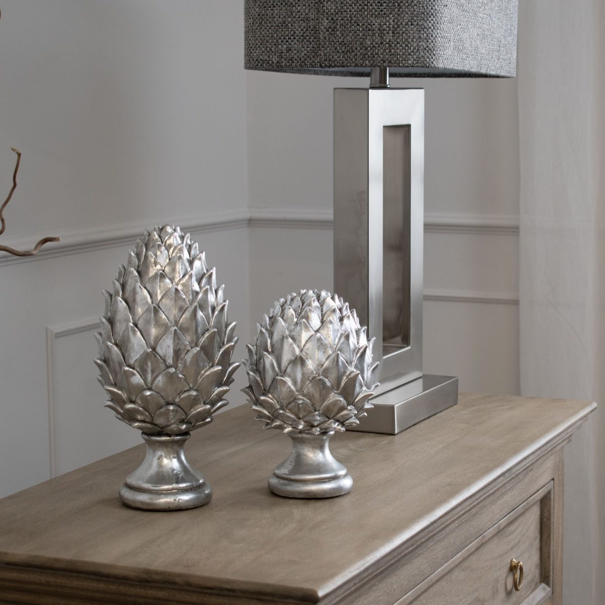 Silver Pinecone Finial - 23cm x 15cm