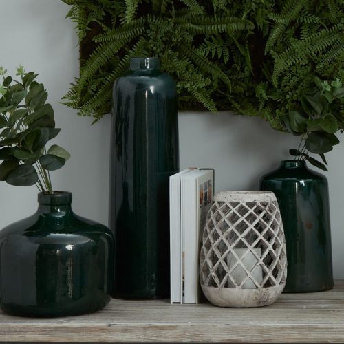 Adana Glazed Vase, Emerald (29cm x 29cm)