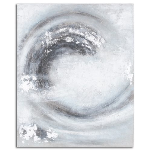 Siena Hand Painted Canvas, Silver & Grey (100cm x 80cm)