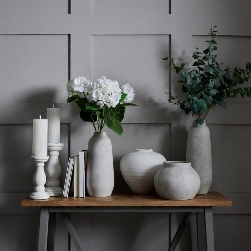 Archena Texture Vase, White (26cm x 28cm)