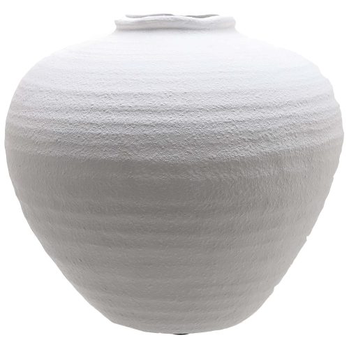 Archena Large Texture Vase, White (31cm x 35cm)
